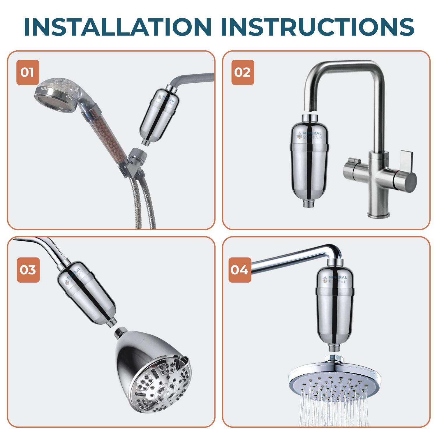 Išplėstinis dušo filtras, skirtas kietam vandeniui