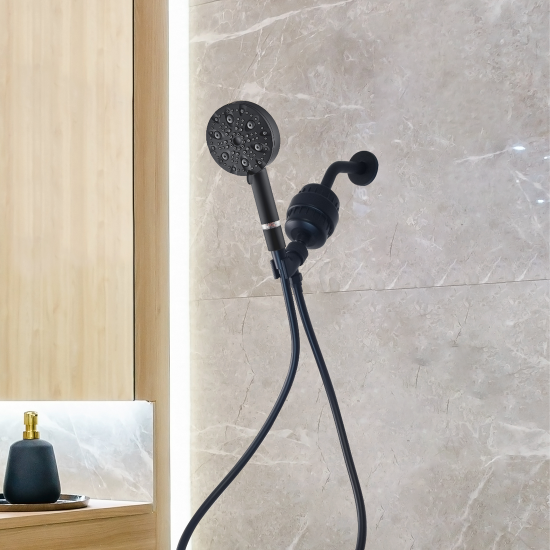 „Mineralstream Luxe 9“ režimo aukšto slėgio dušo galvutė (filtruojama)