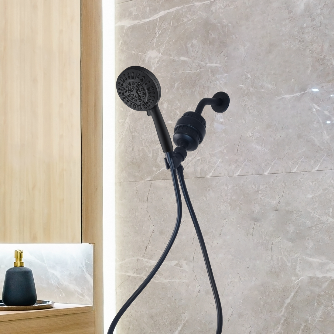 „Mineralstream Luxe 10“ režimo aukšto slėgio dušo galvutė (filtruojama)