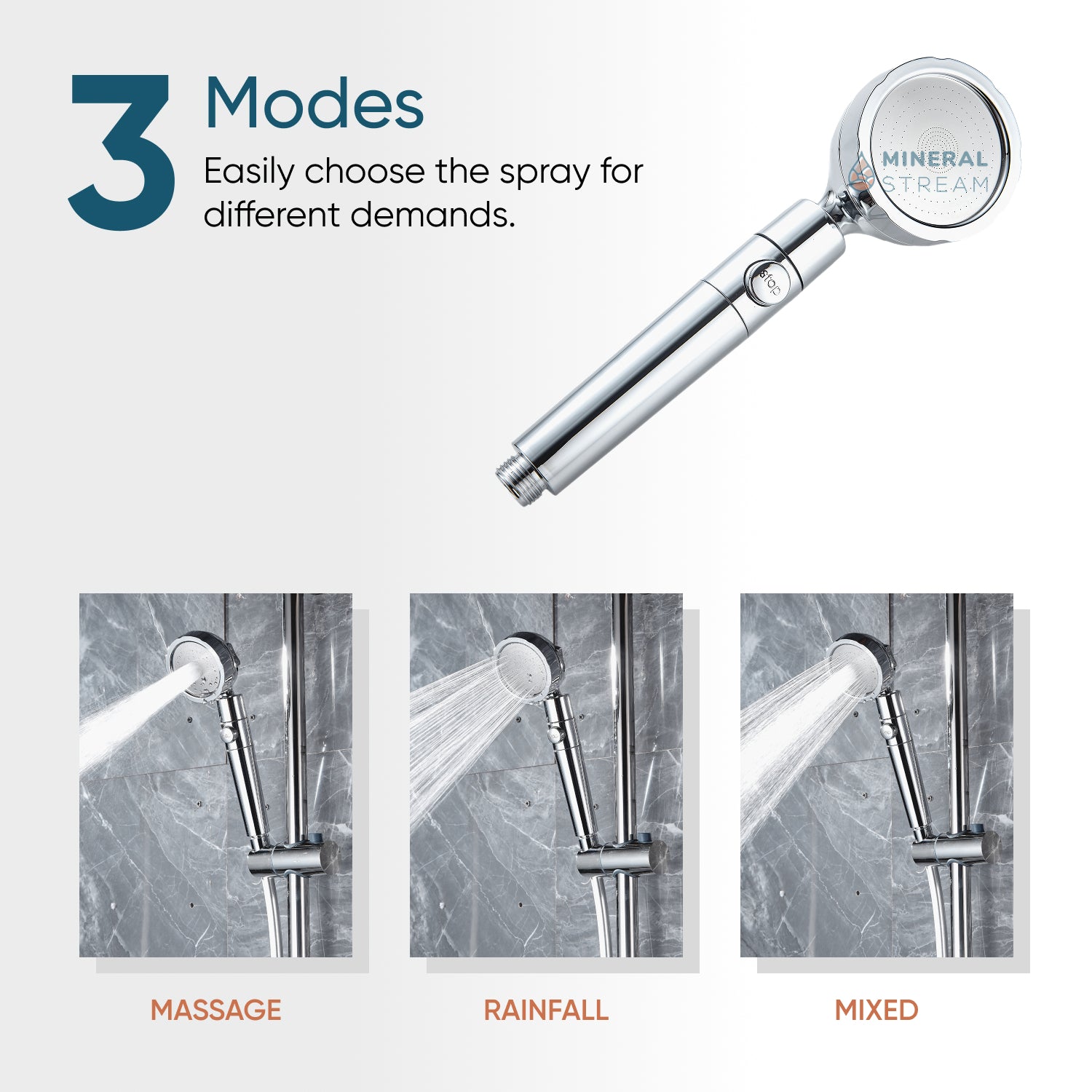 „Mineralstream Duo“ dušo galvos dušo galvutės dušo būtiniausi rinkinys