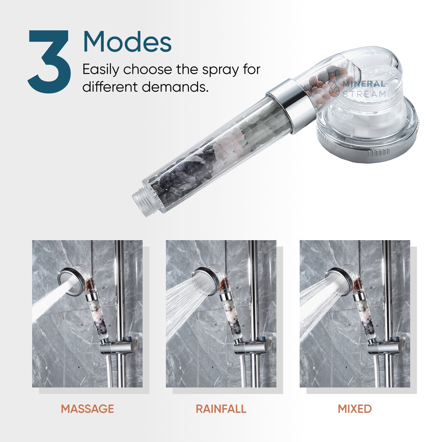 „Chakra“ dušo galvutės pilnas dušo rinkinys