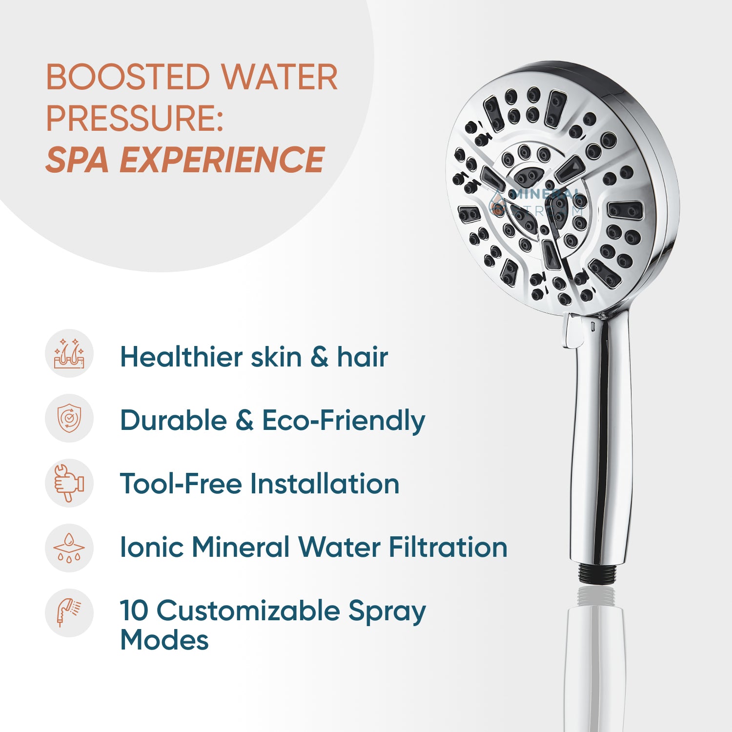 „Luxe 10“ režimo dušo galvutės dušo būtiniausių daiktų rinkinys