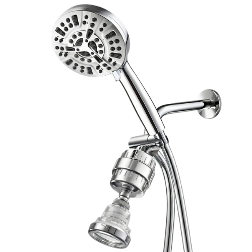 TWO SHOWER HEADS, DOUBLE FILTRATION