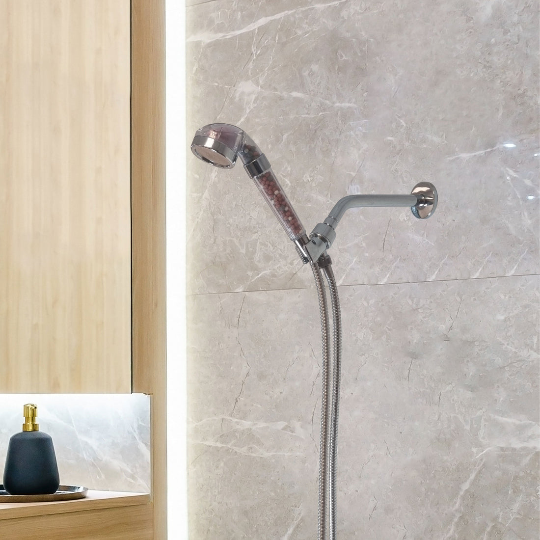 LED joninis dušo galvutės dušo būtiniausių daiktų rinkinys