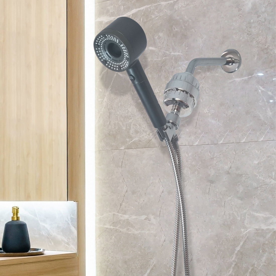 Ei, grynai filtruotas visas dušo rinkinys