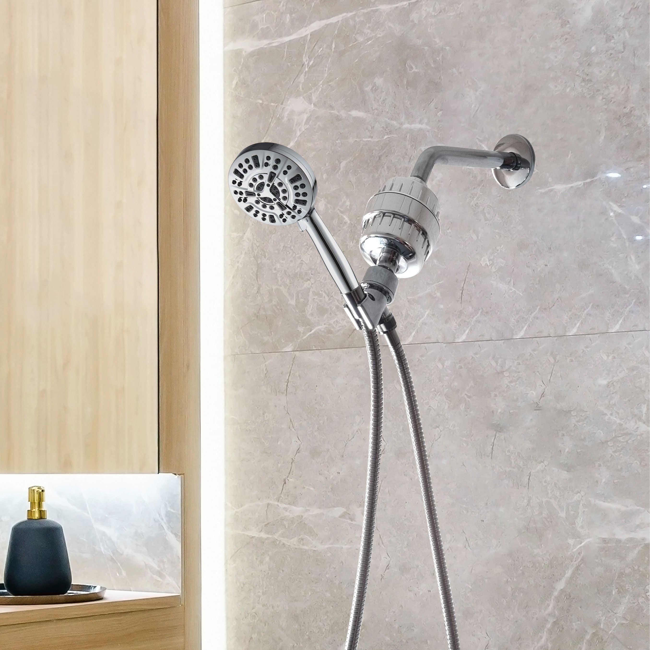 „Mineralstream Luxe 10“ režimo aukšto slėgio dušo galvutė (filtruojama)