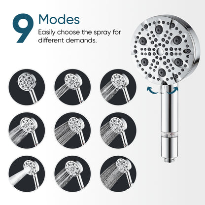 Luxe 9 Mode Showerhead Shower Essentials Kit