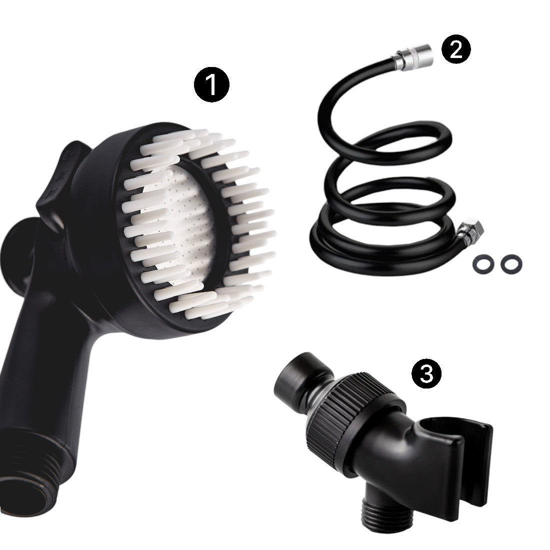 Dog Spa Showerhead Shower Essentials Kit Black